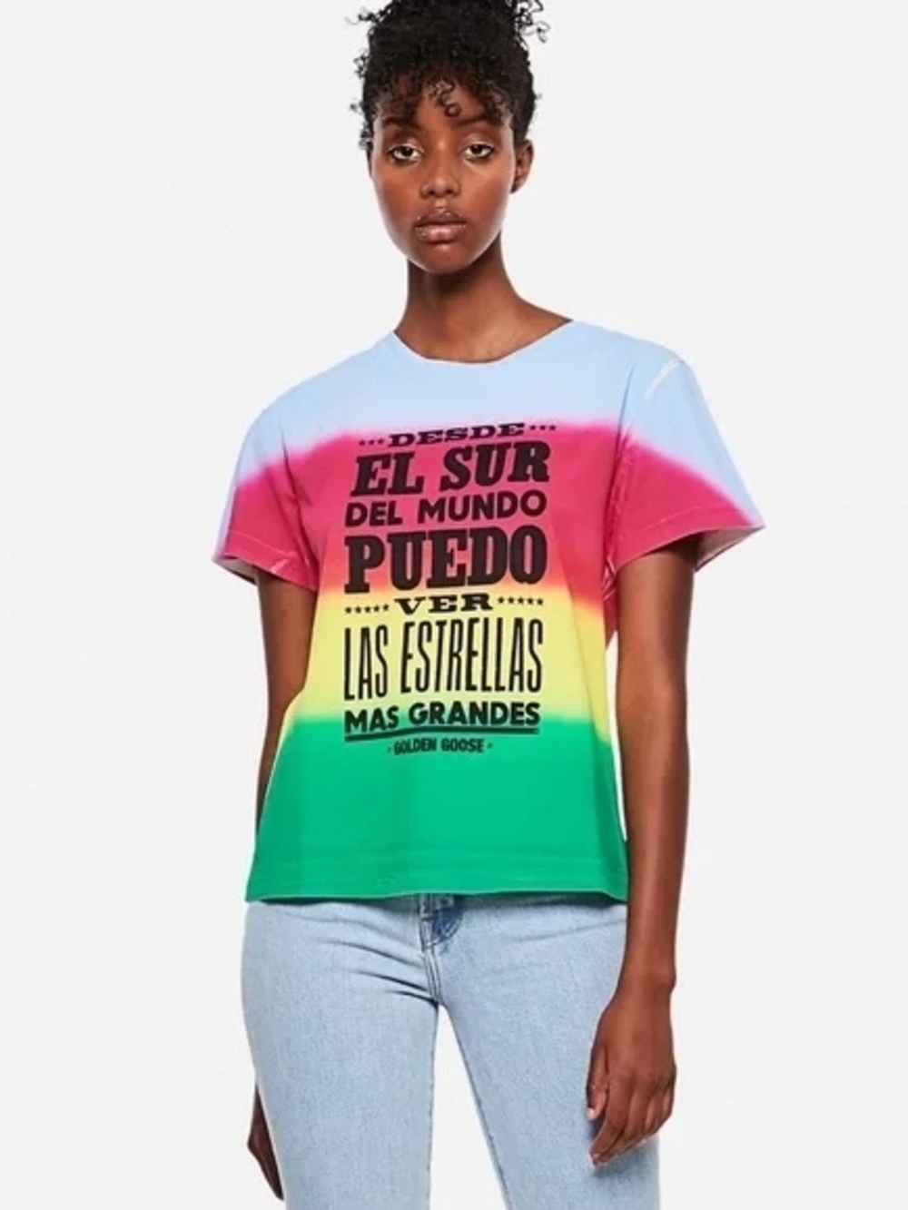 Golden Goose Rainbow Tie-Dye Graphic Tee - Multicolor